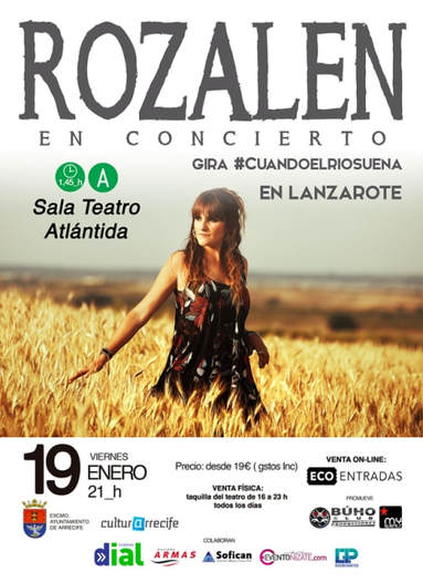 Concierto de Rozalén en Arrecife 19 de enero de 2017